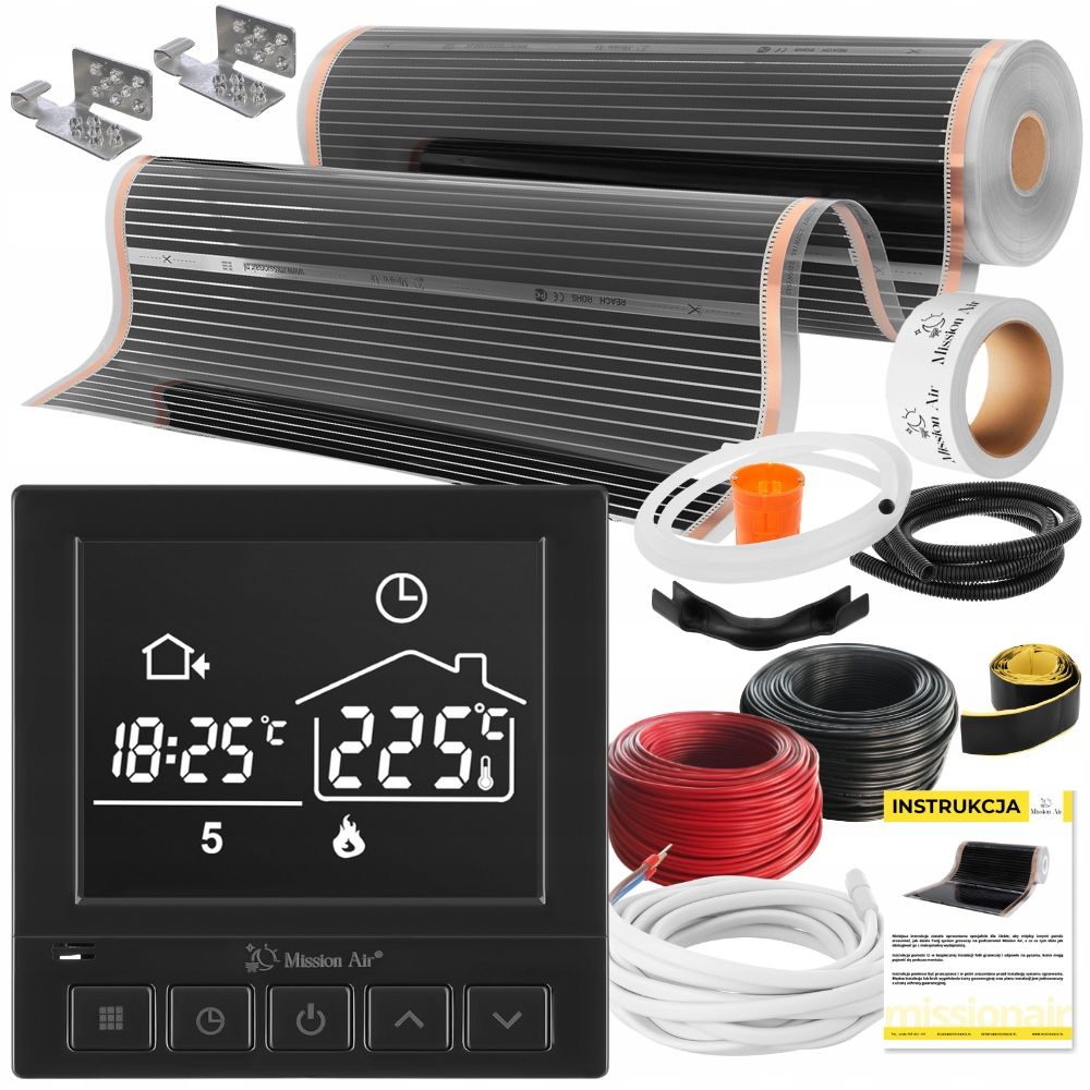  Kopa mission air filma infrasarkanais grīdas apsildes paklājiņš 100cm i 1m² 160w/m² ptc