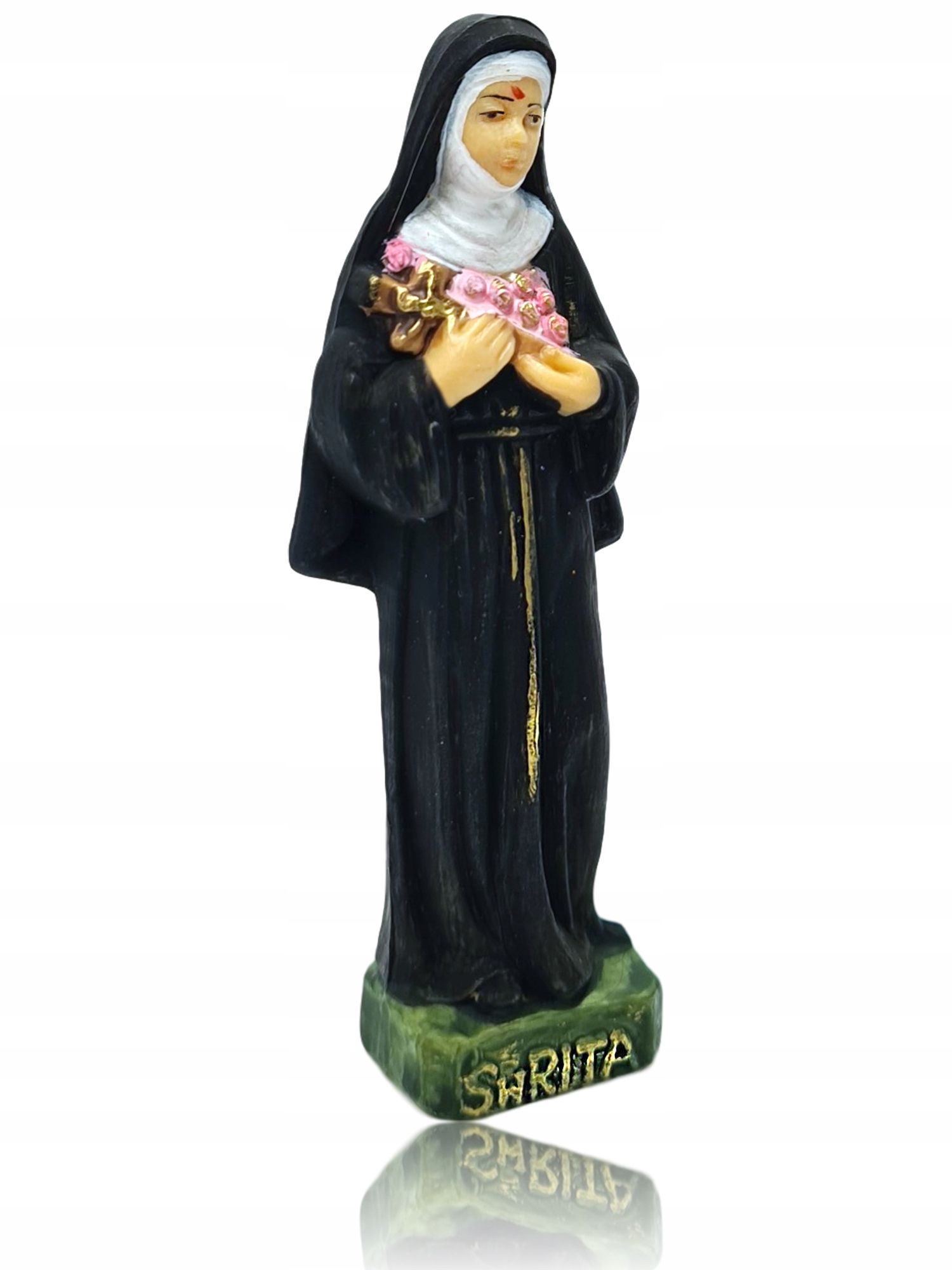  Figur sw. michal archaniol mit gargano 13,5 cm, farbe, manuell bemalt