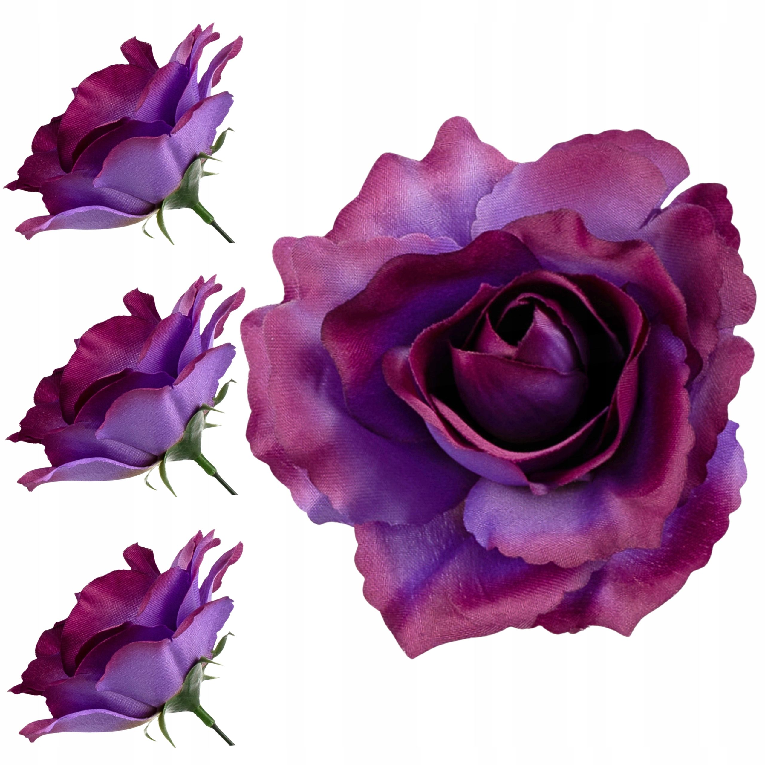  Roze mākslīgs lillā zieds rozes galva wyrobowa uz vainagu 12 datoriem.