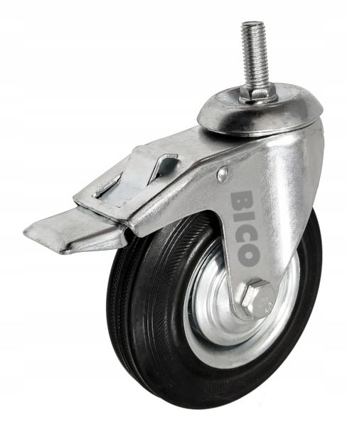  Ratas vežimėliui a tipas fi 125mm besisukantis metalo guma su stabdžiu keliamoji galia į 100kg