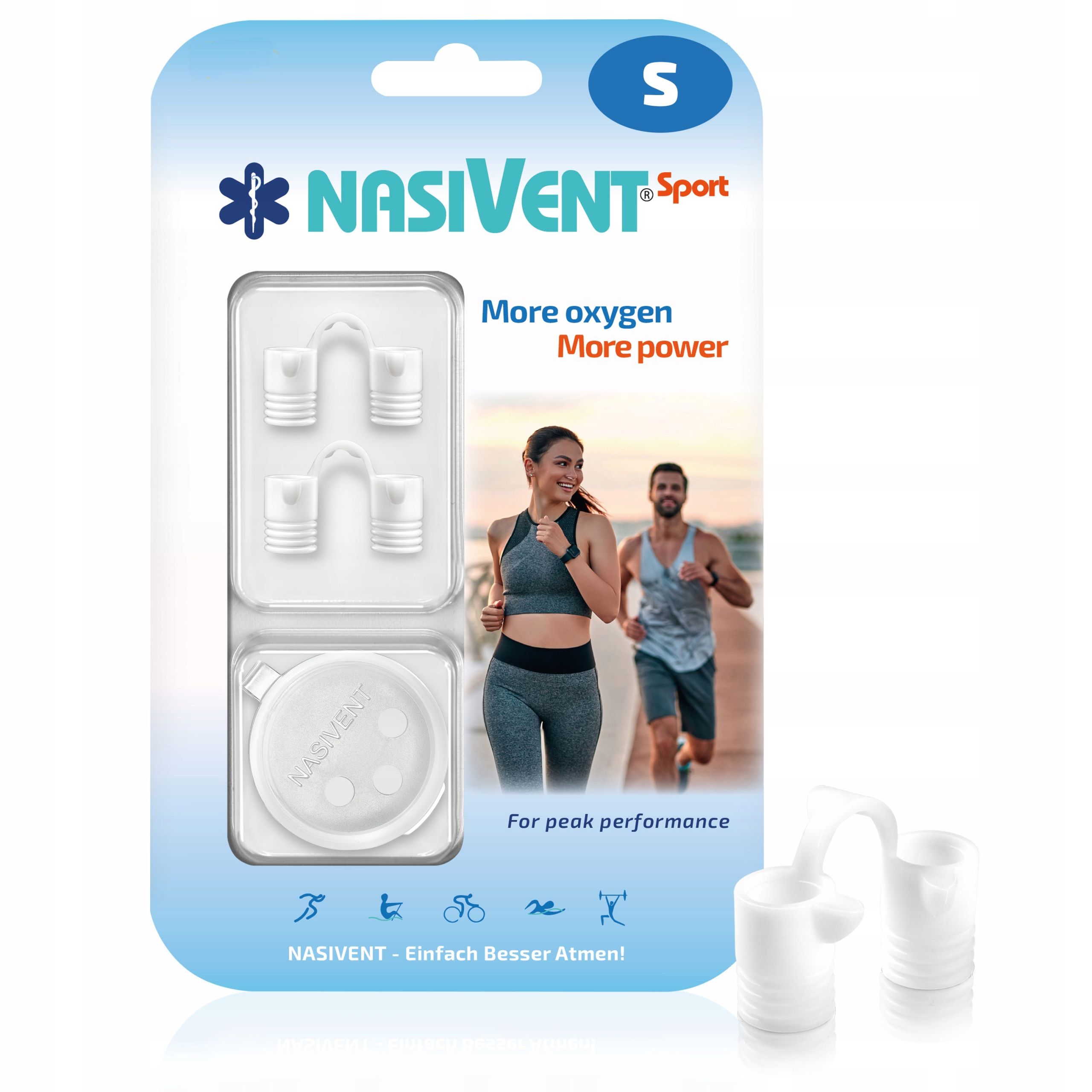  Nasivent sport - diffuser nasal - better breathing through nos (2x size xl - white)