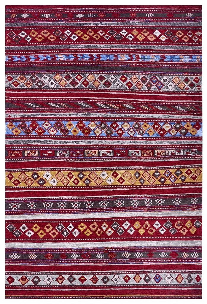  Virtuvinis kilimas 60x90cm, neslystantis tamsiai mėlynos spalvos raštas tradicinis šenilinis