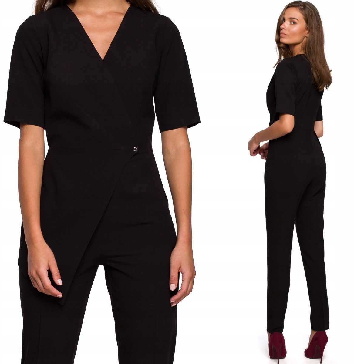  Feminin elegant damen-overall mit doppeltem vorne grün 36 s