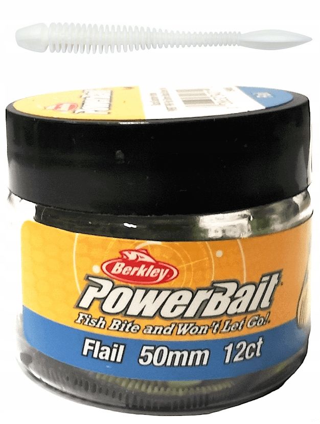  Guminukas berkley powerbait nuojauta 50mm - green white 12 vnt.