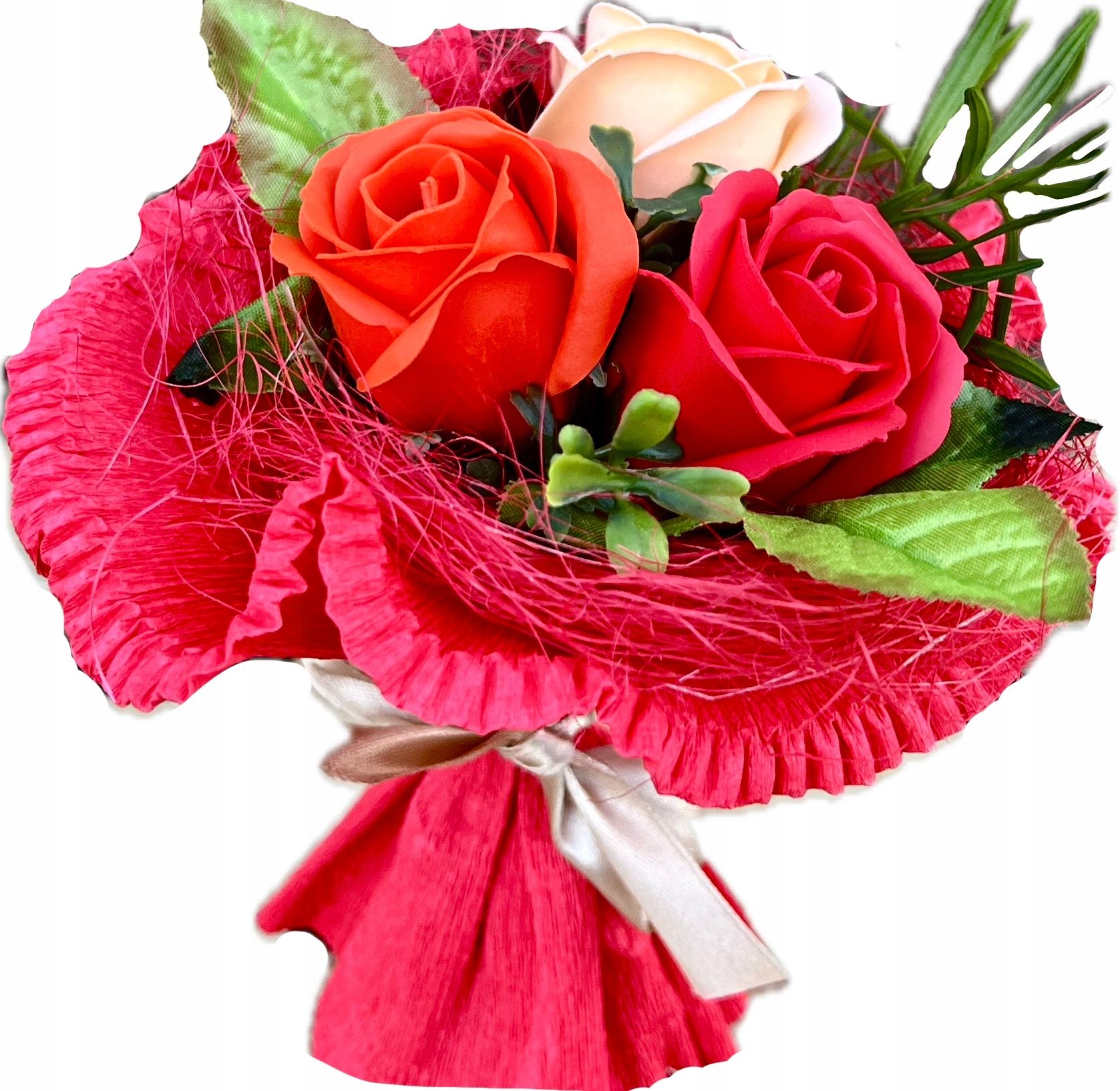  Gift anniversary wedding cake with 4 thick towels flowers roze soap