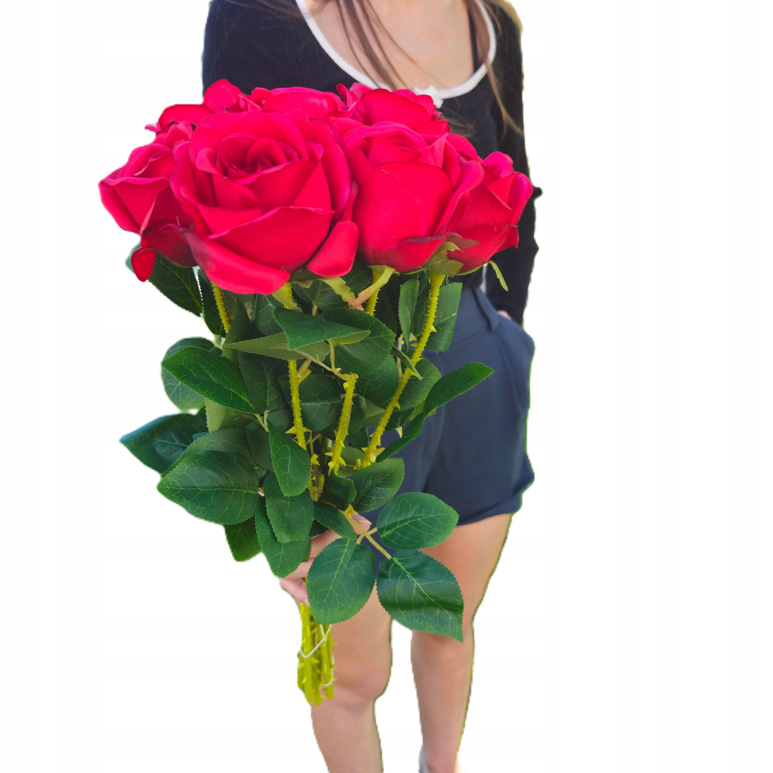  Bouquet red orchid into a vase artificial flowers tombstone cemetery premium