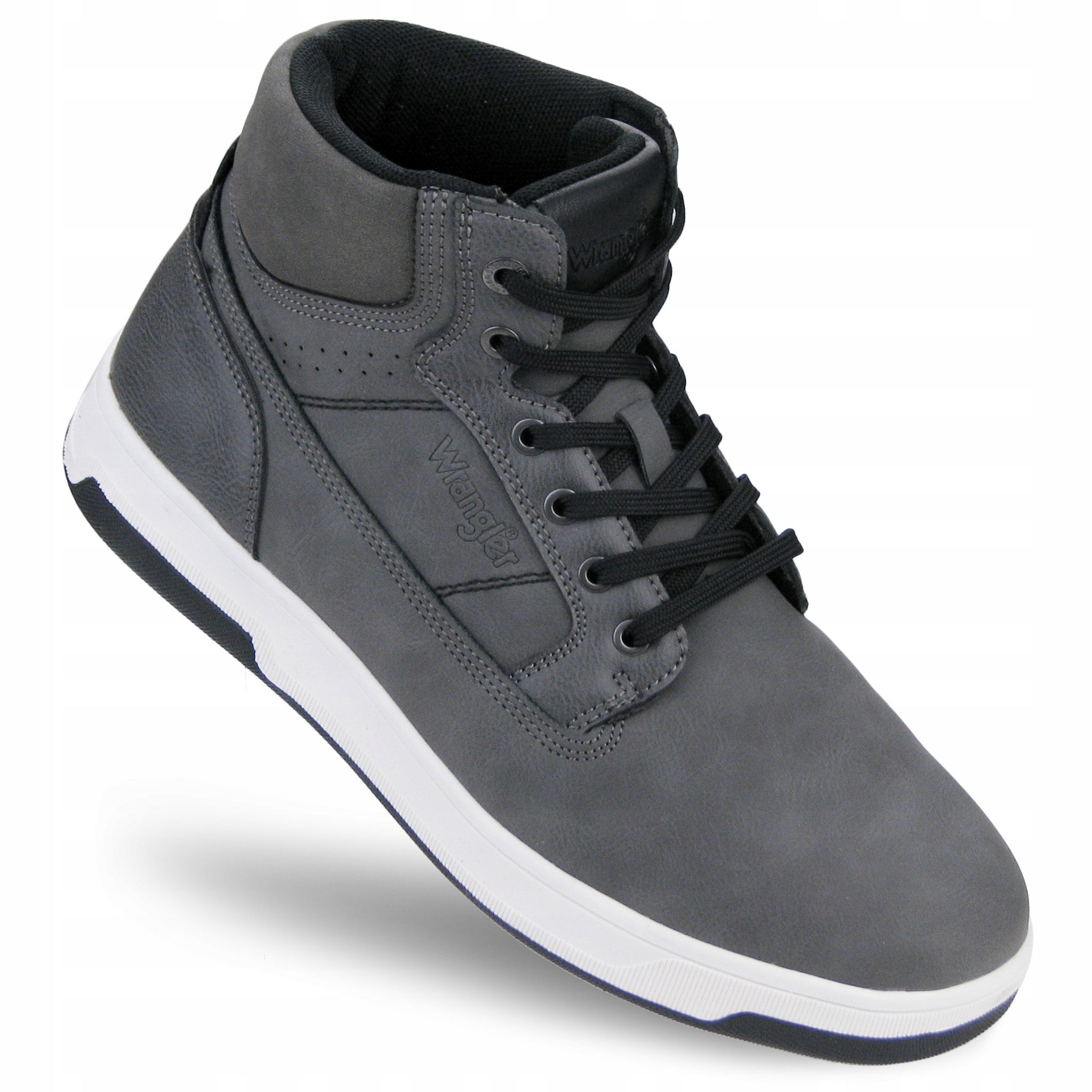  Herrenschuhe wrangler hoch turnschuhe schuhe über dem knochen denver grau 44