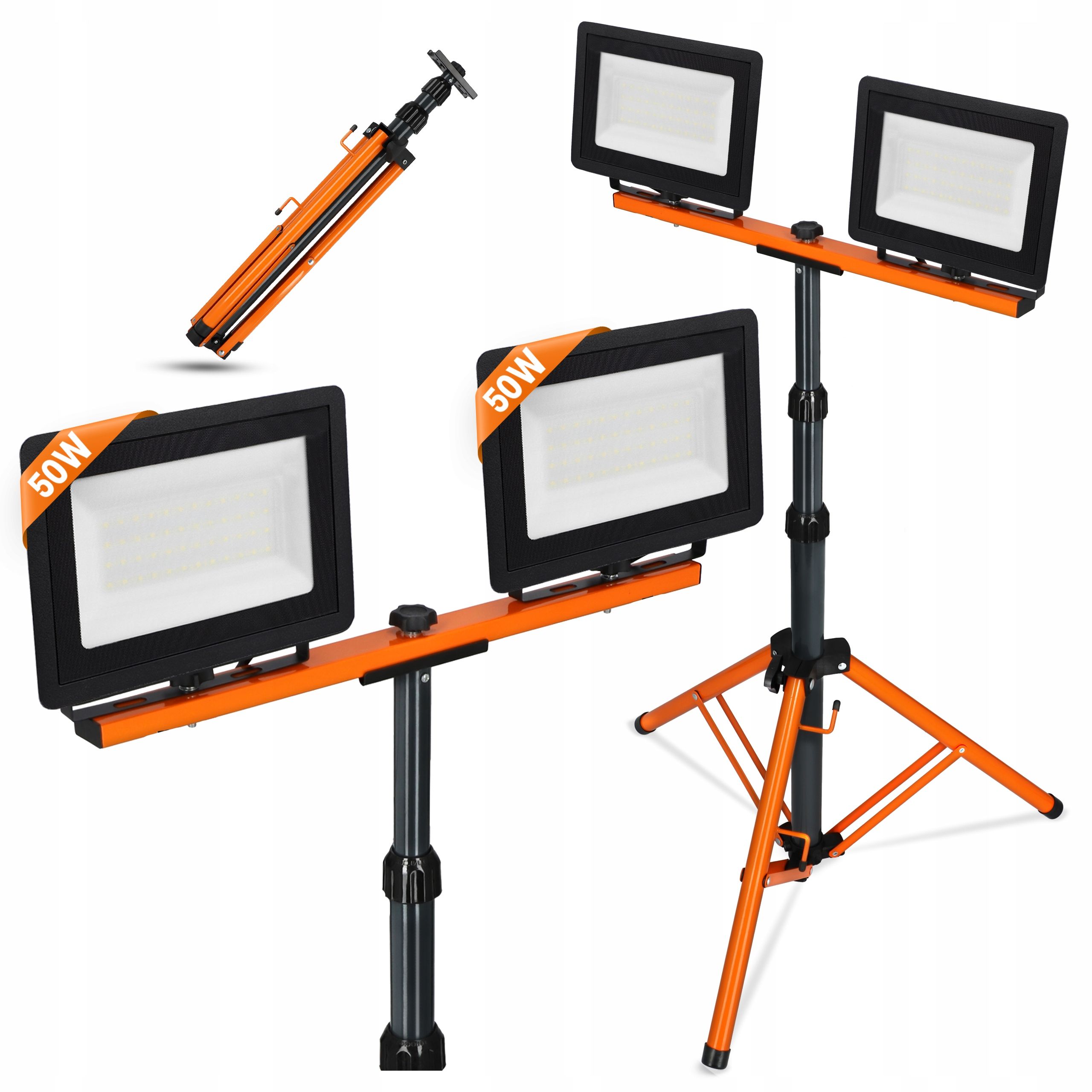  Led halogen stand construction spotlight 2x 50w 11000lm lamp on a stand