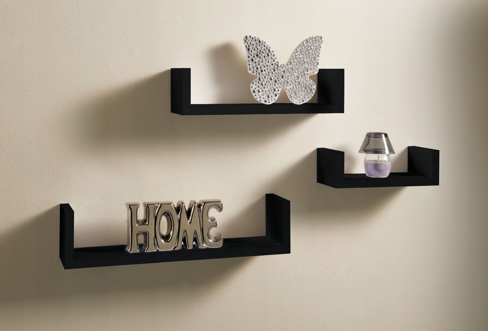  Set 3 pcs. hanging shelf shelf decorative white