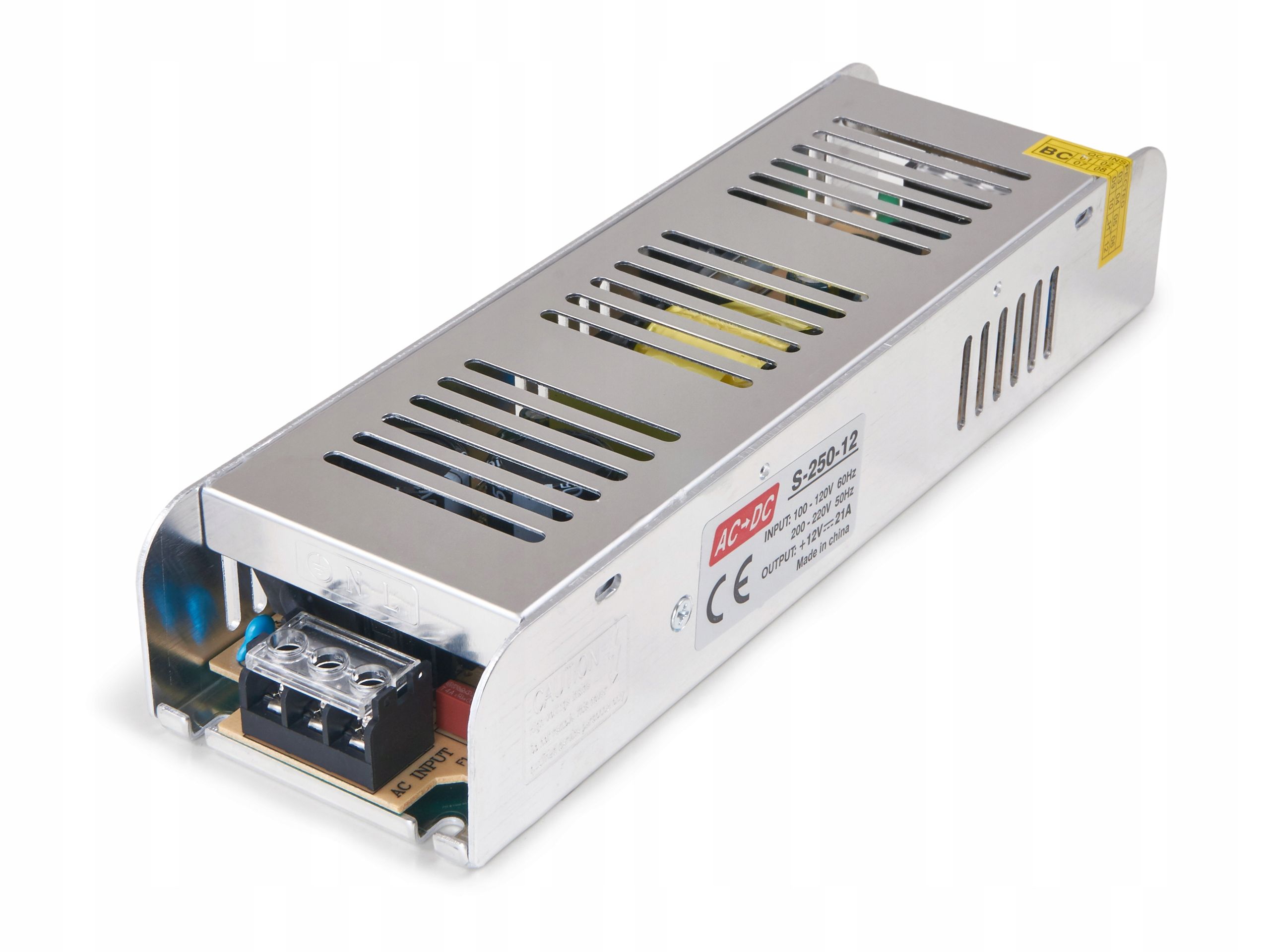  Maitinimo šaltinis 12v 120w 10a ip20 slim led juostoms, cctv