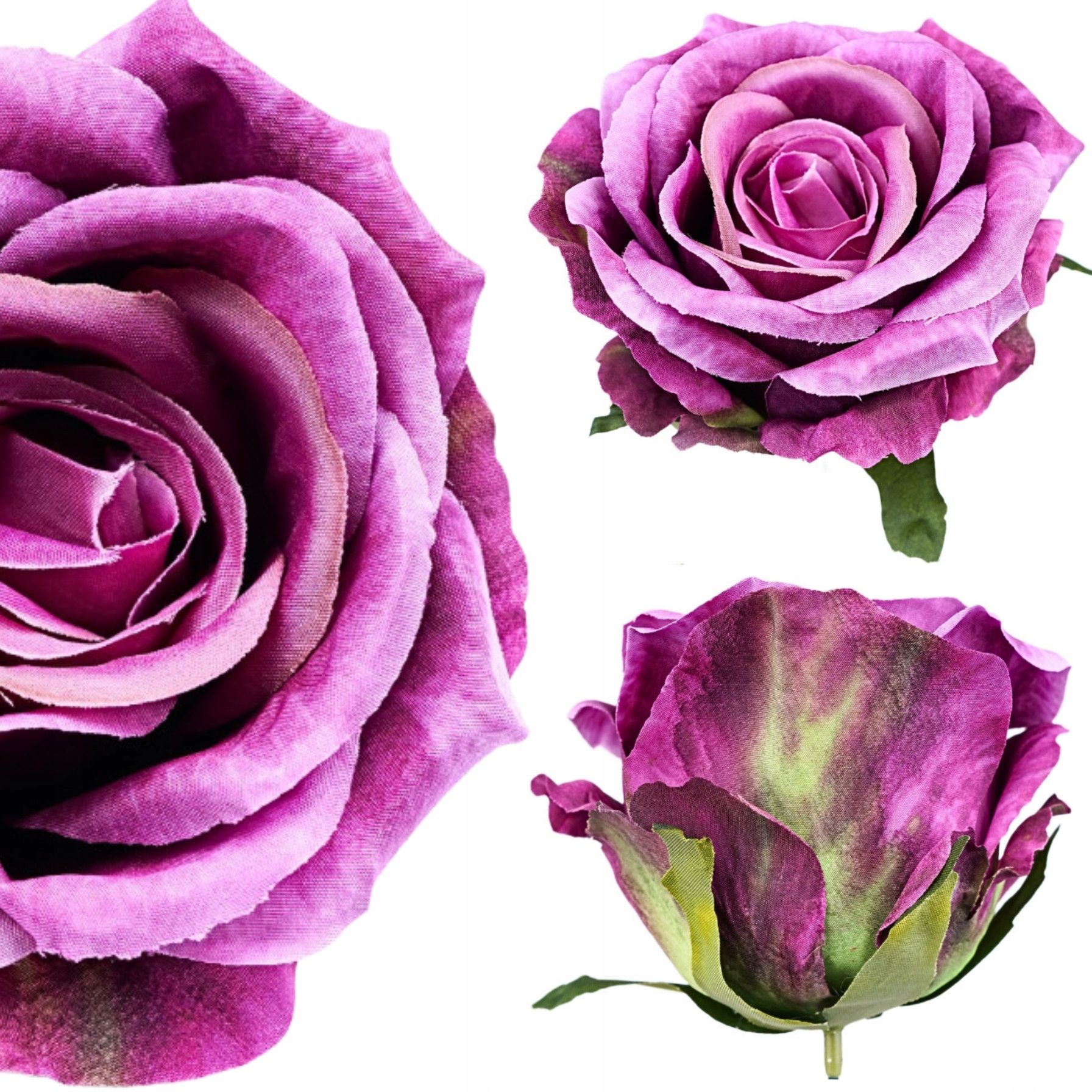  6x dirbtinės gėlės rožė wyrobowa galva komplektas 10cm violetinė