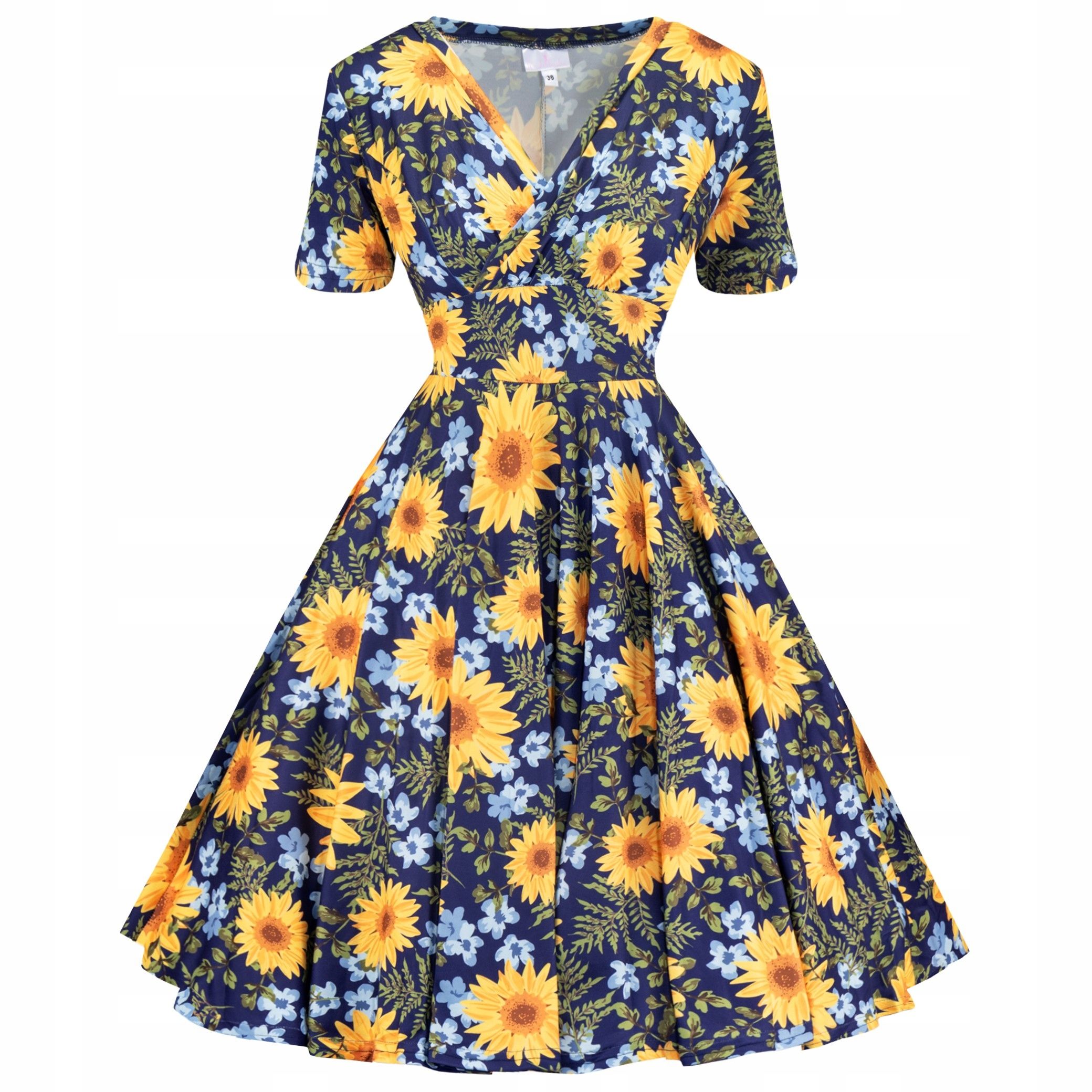  Platėjanti suknelė pin up w braškės ramunės cottagecore lolita midi