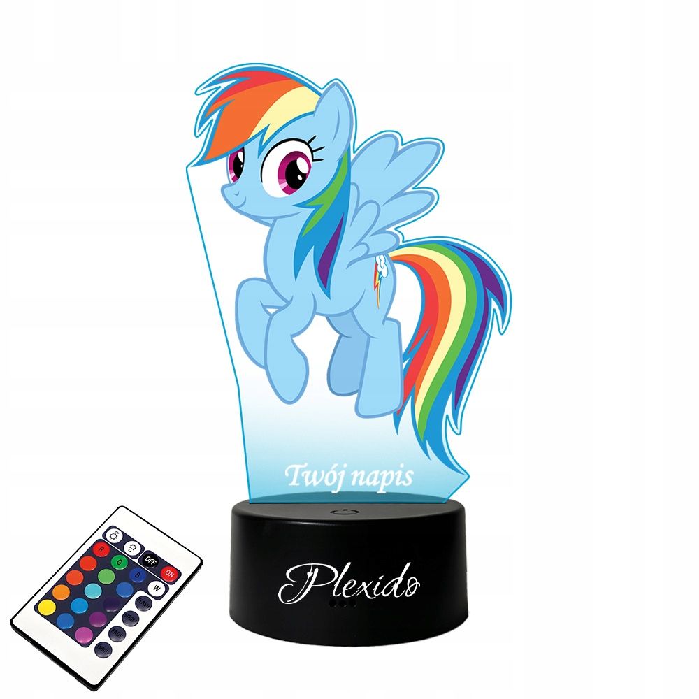  Lambipirn klaasi peal uv my little poni poni rainbow dash led + kaugjuhtimispult 16 värv