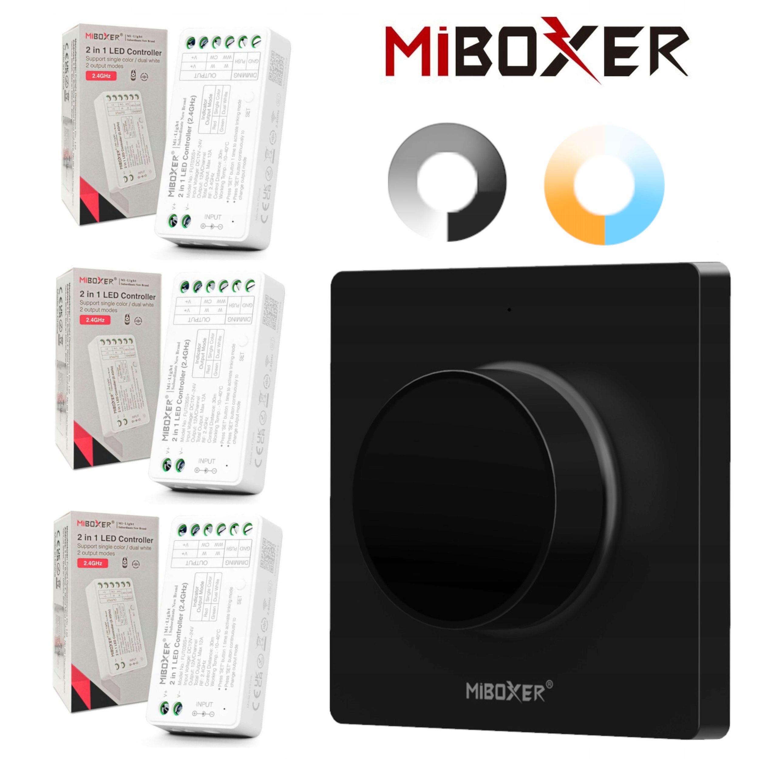  Komplektas valdiklio smart home wifi led'ams mono arba cct + valdymo pultelis zonų