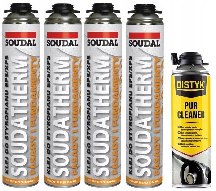  2x soudal putu līme putupolistirolam xps eps soudatherm + tīrāks + pistole