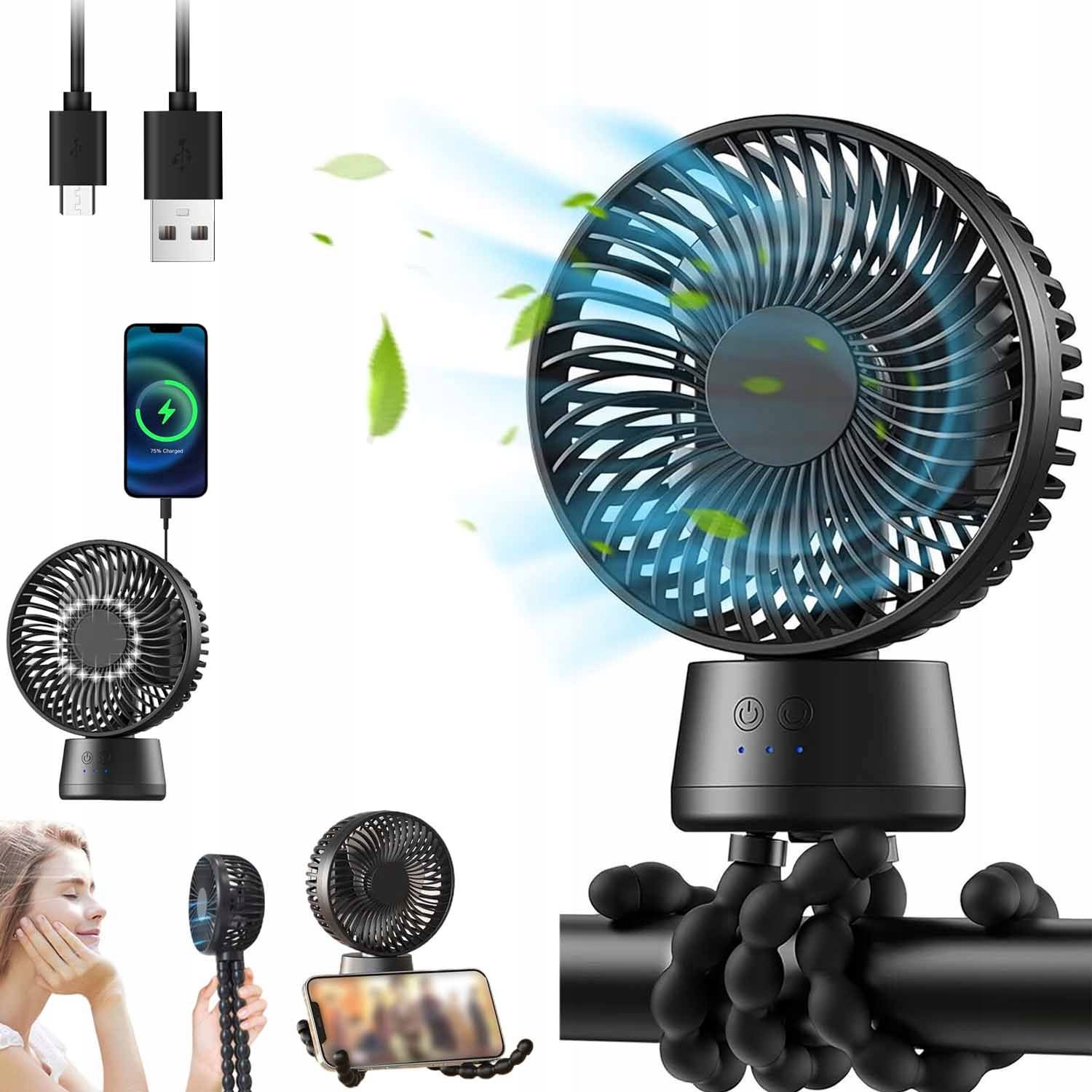  Ceiling fan manual foldable 6 speed fan 3w blue