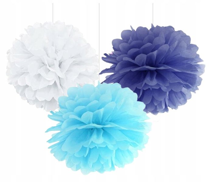  Kopa pomponow ziedi bibulowych rozā i balts dekorēšana baby shower