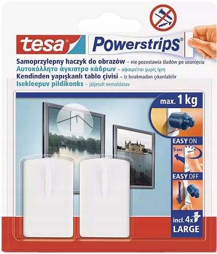  Savaime lipnūs kabliukai chromas ovalus 1kg 3 vnt. tesa