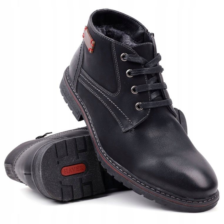  Herrenstiefel isoliert nadwymiary schwarz winterstiefel schneestiefel wanderschuhe