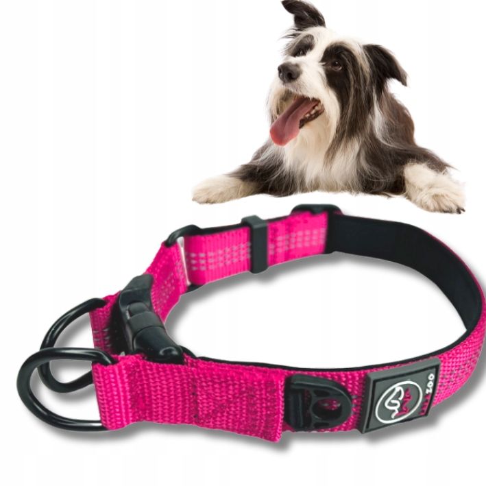  Obojok pre psa pevný rico 40-50cm reflektor tandem ring tyrkys - l