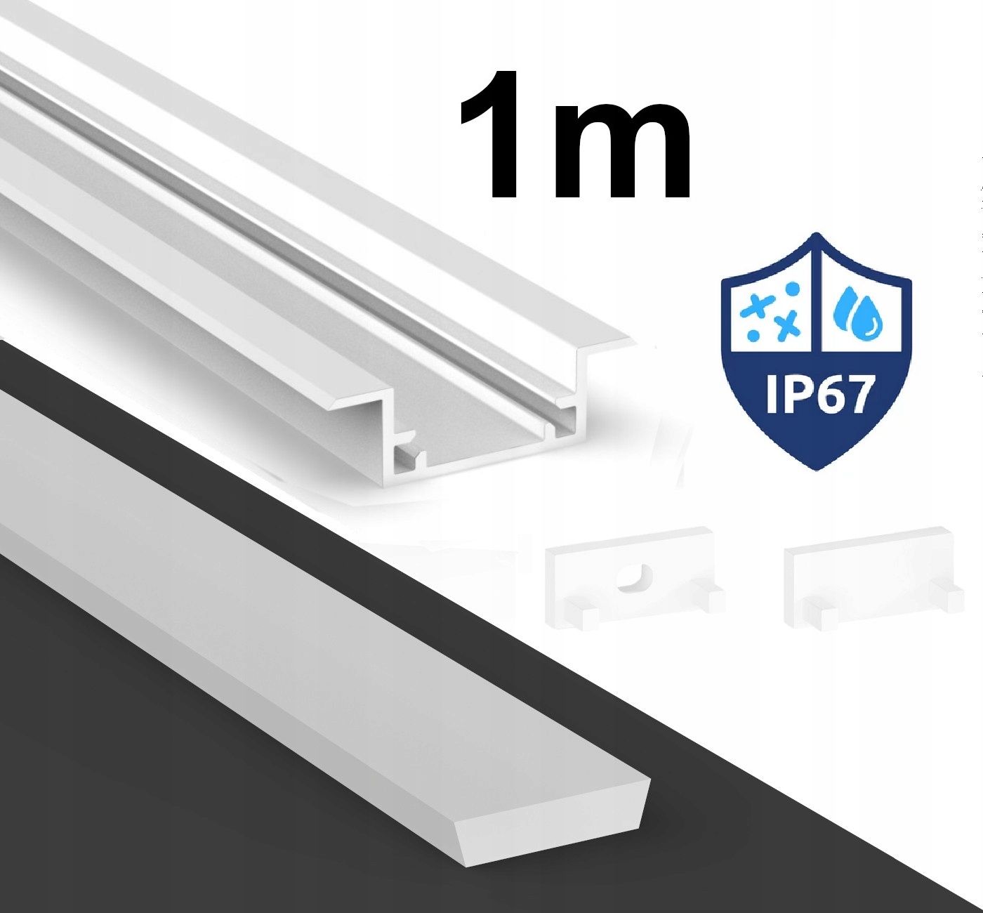  Profils led ūdensizturīgs ip65 ip67 terra sudrabs 2m