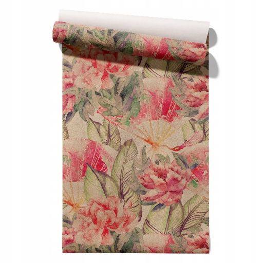  Wallpaper non-woven fabric pastel cherries wallpaper in a roll 50cm x 6,1mb