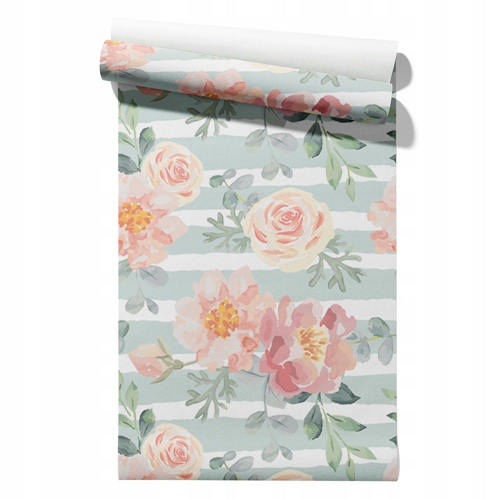  Wallpaper non-woven fabric pastel cherries wallpaper in a roll 50cm x 6,1mb