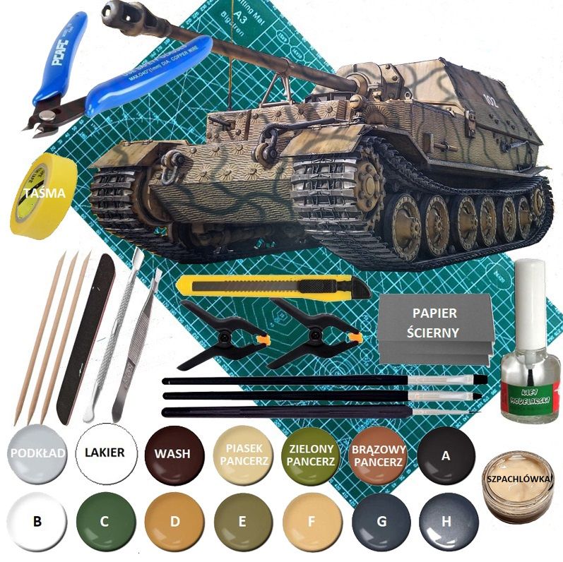  Modelis cisterna pantera tank panther type g + akrila krāsas modeļiem. aksesuāri