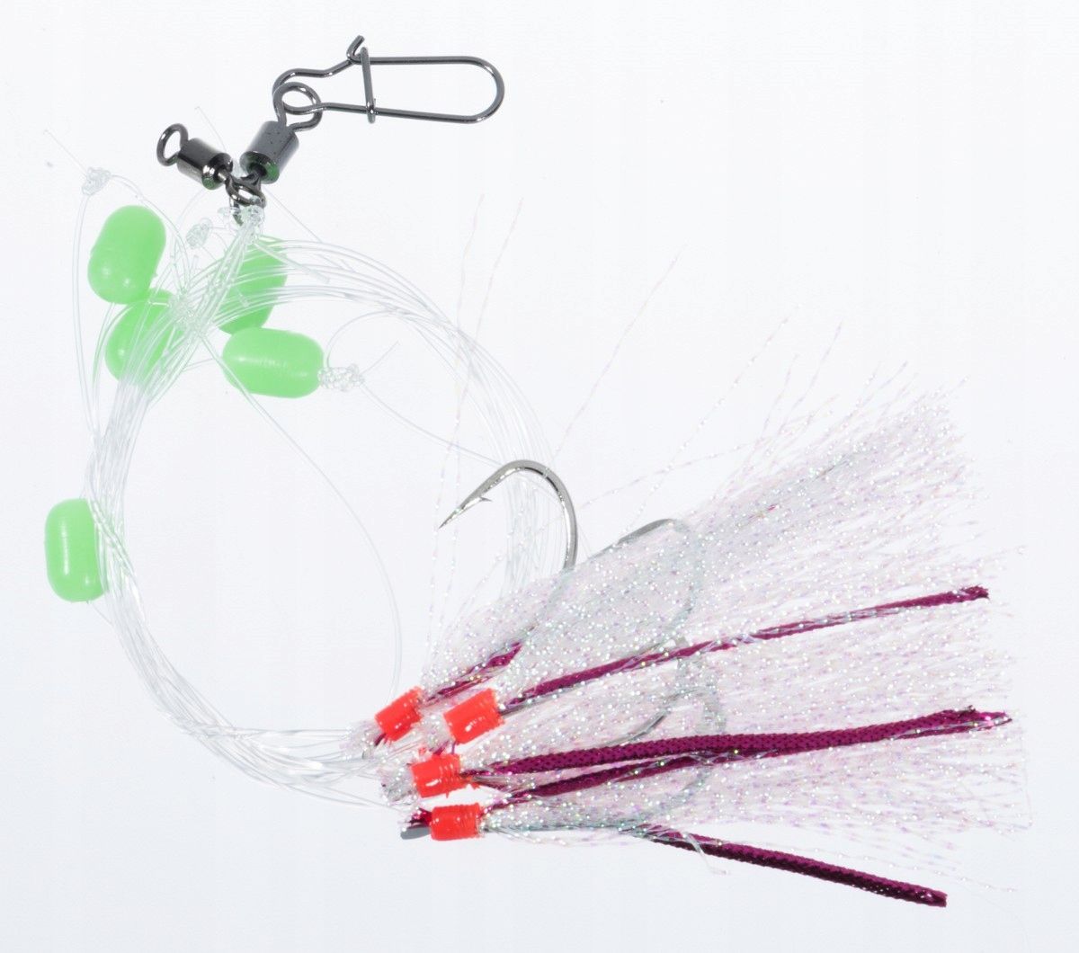  Jūrinis rinkinys menkės sistemėlė jaxon white / red 5,5cm 140cm žvejybos