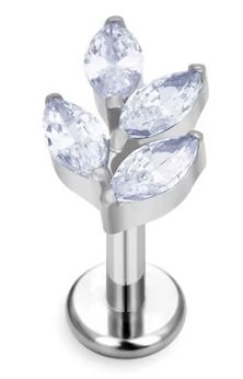  Titan náušnice labret pronikavý zirkony srdce srdce helix lobe 1,2/8
