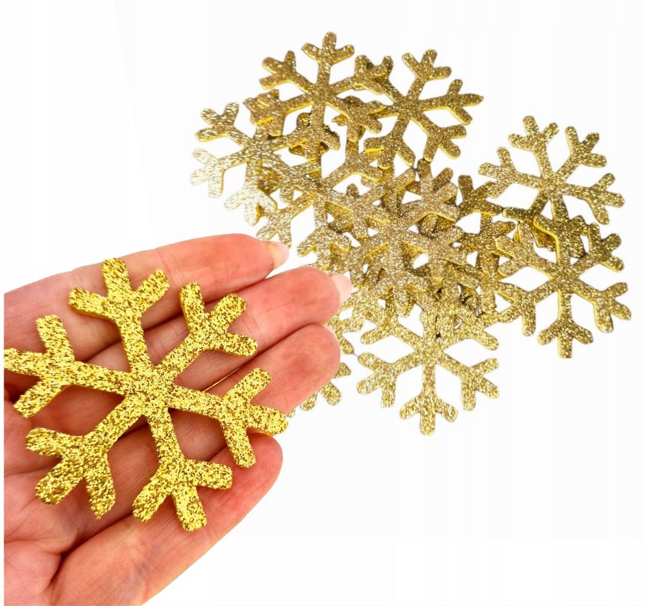  Schneeflocken schnee glänzend silber glitzer schaum 5cm 12 stk. weihnachtsbaumspielzeug zur krone