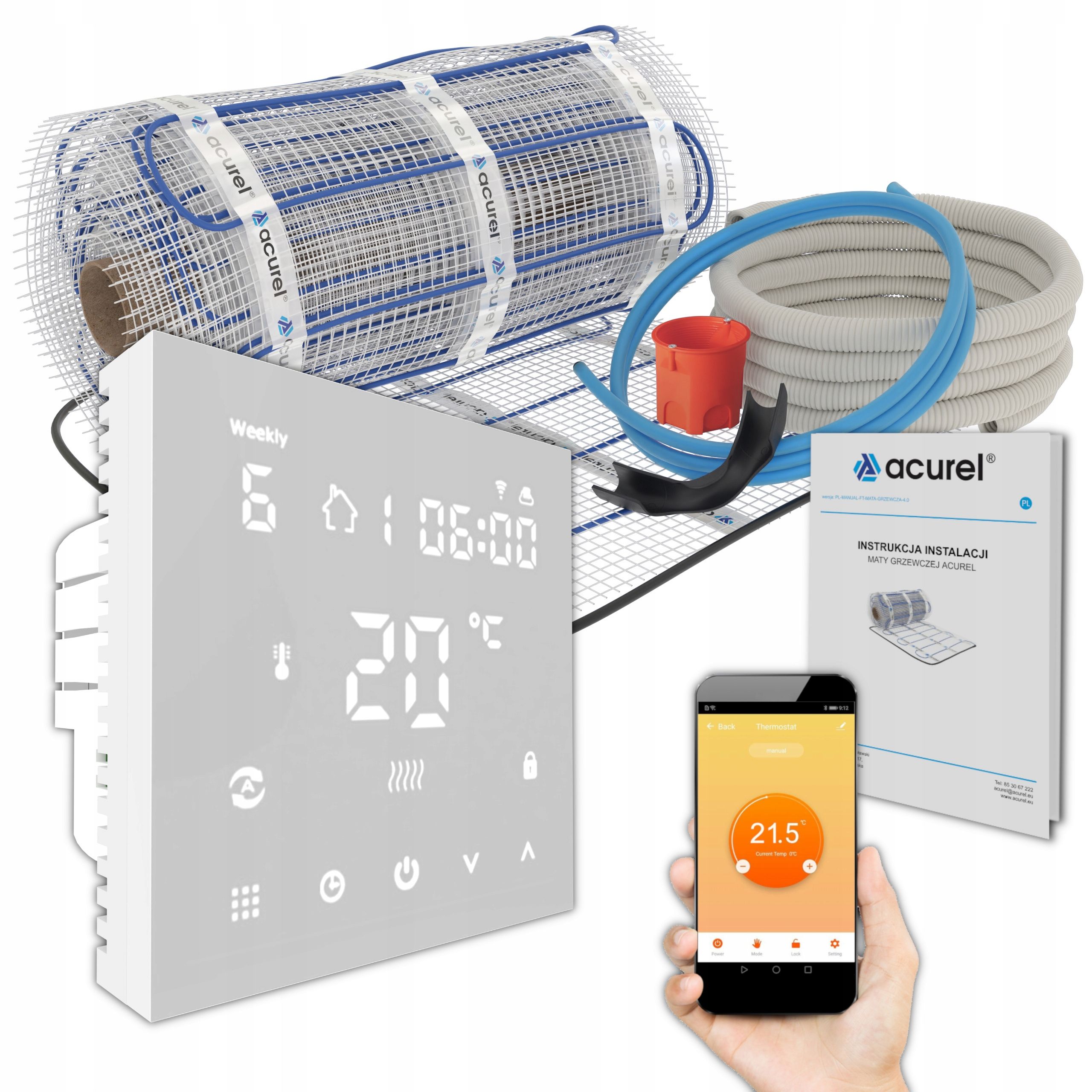  Soojenduspadi küte küte 160w/m2 regulaator wifi komplekt 4m2 acurel