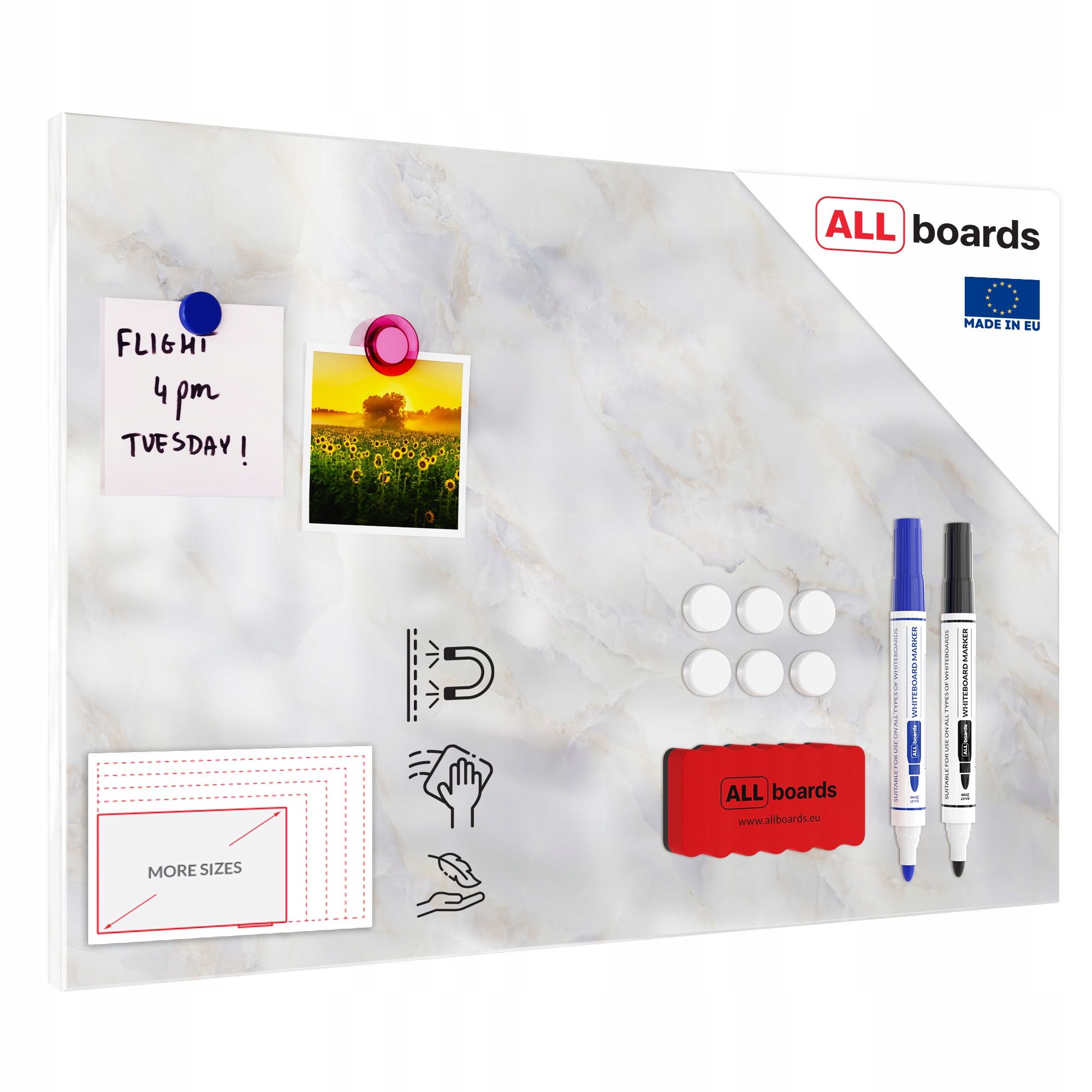  Dēlis ar magnētiem metalboards, tumšs akmens 60x40 cm + kopa gratisow