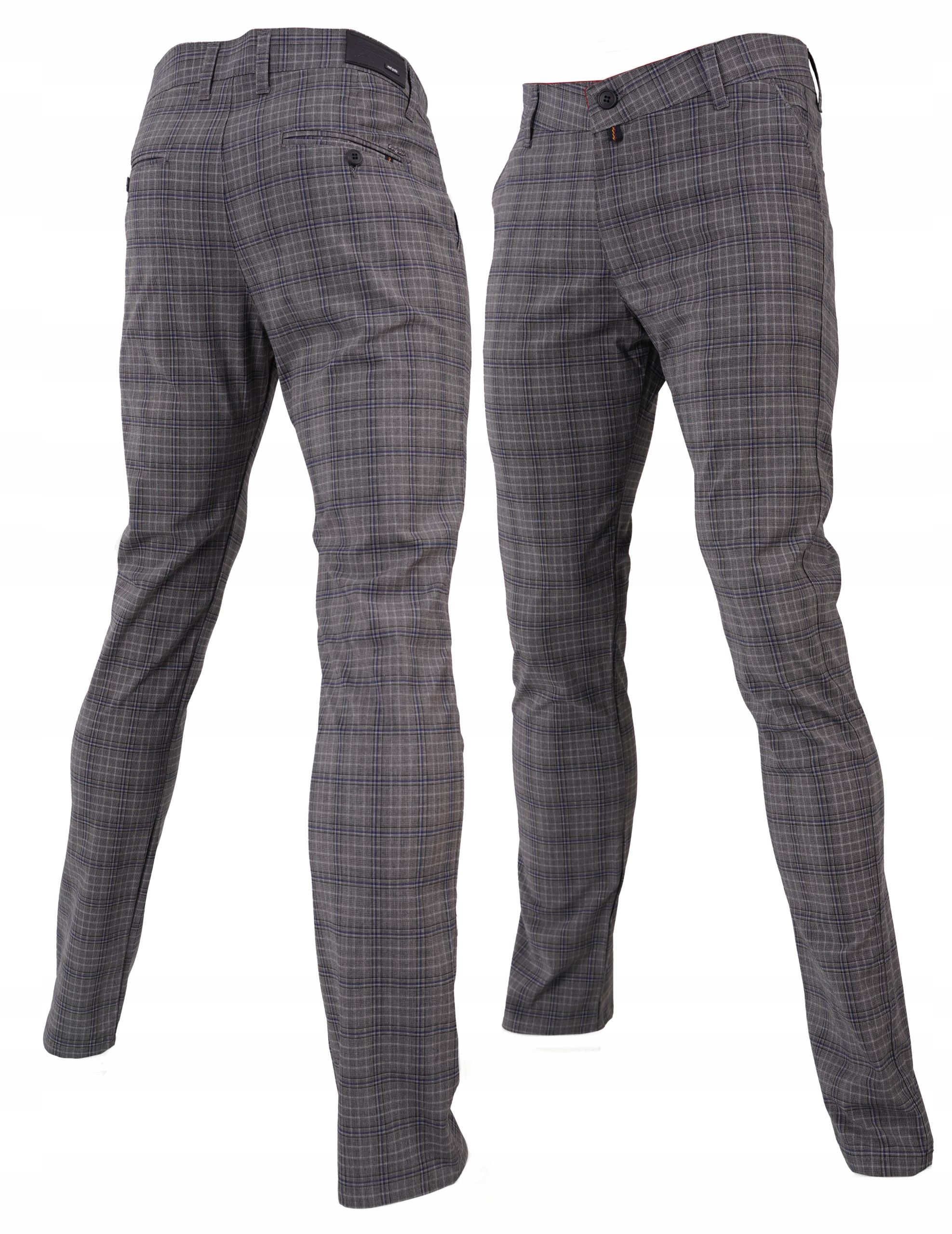  Herrenhosen kariert elegant grau 32 86-88