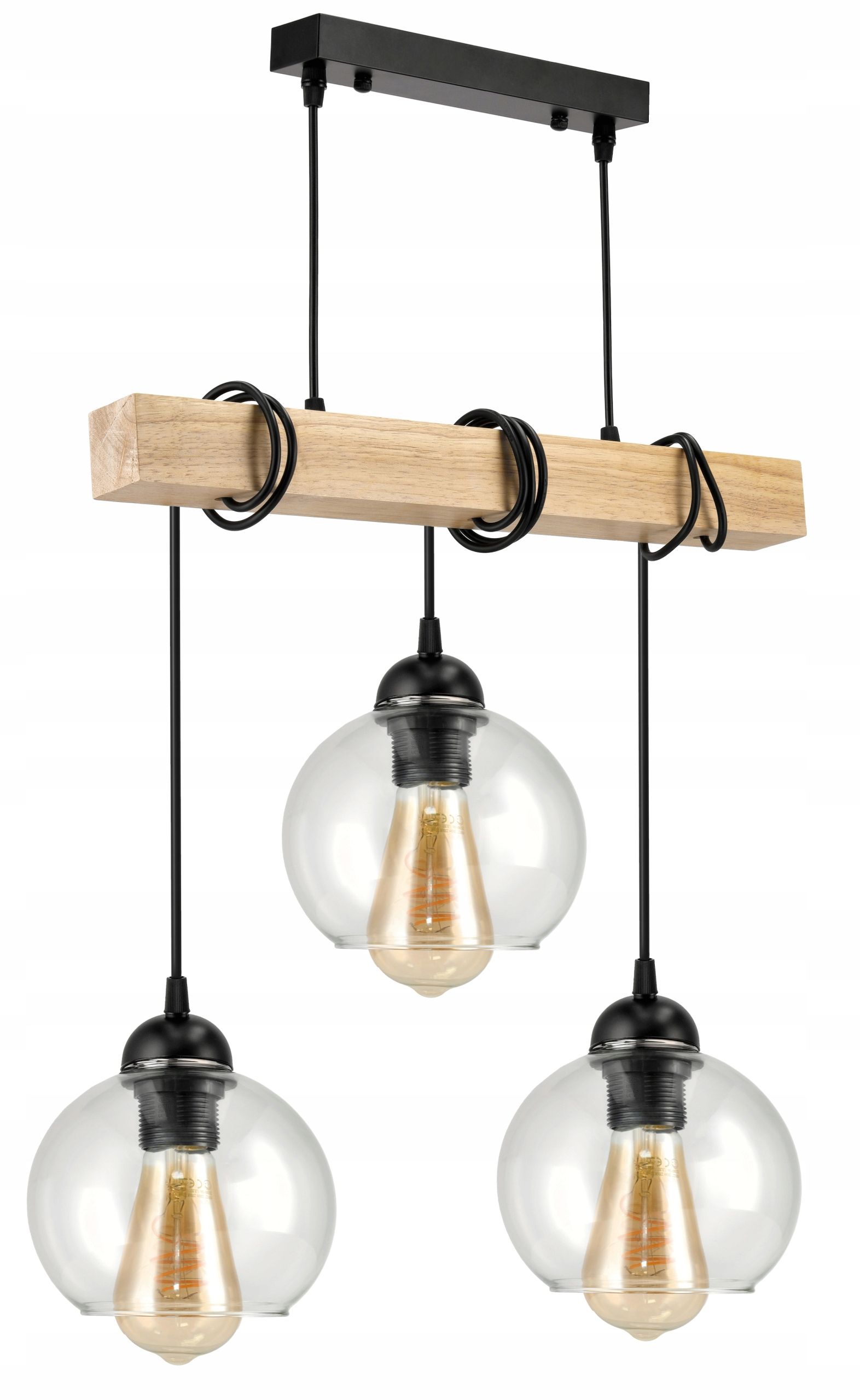  Stropné svietidlo visiace led drevený biala 3xe27 lampa amber jantár
