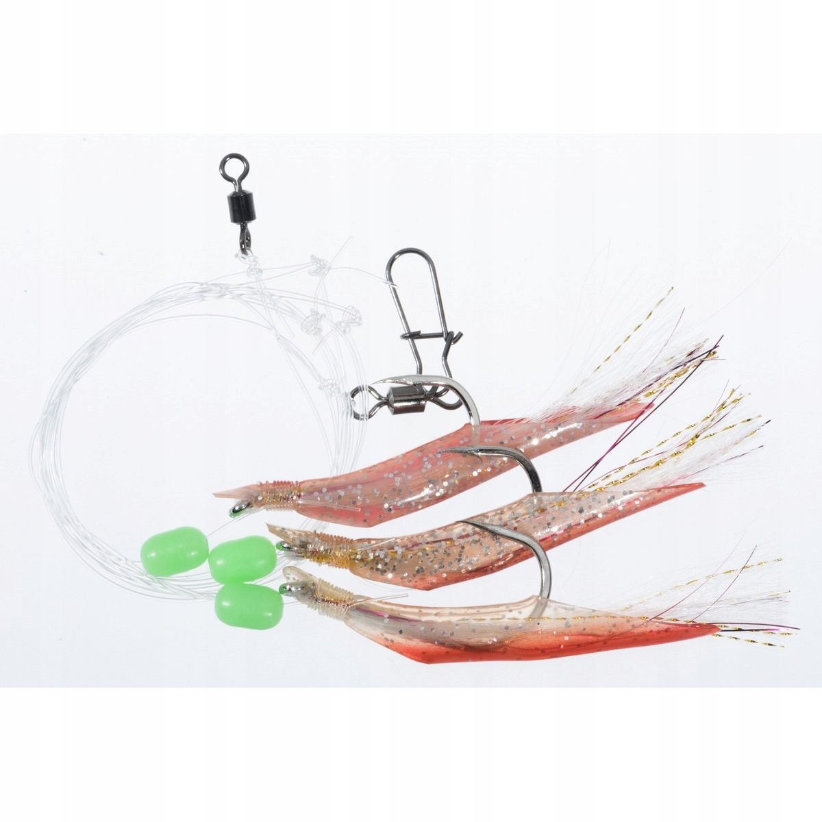  Jūrinis rinkinys menkės sistemėlė jaxon white / red 5,5cm 140cm žvejybos