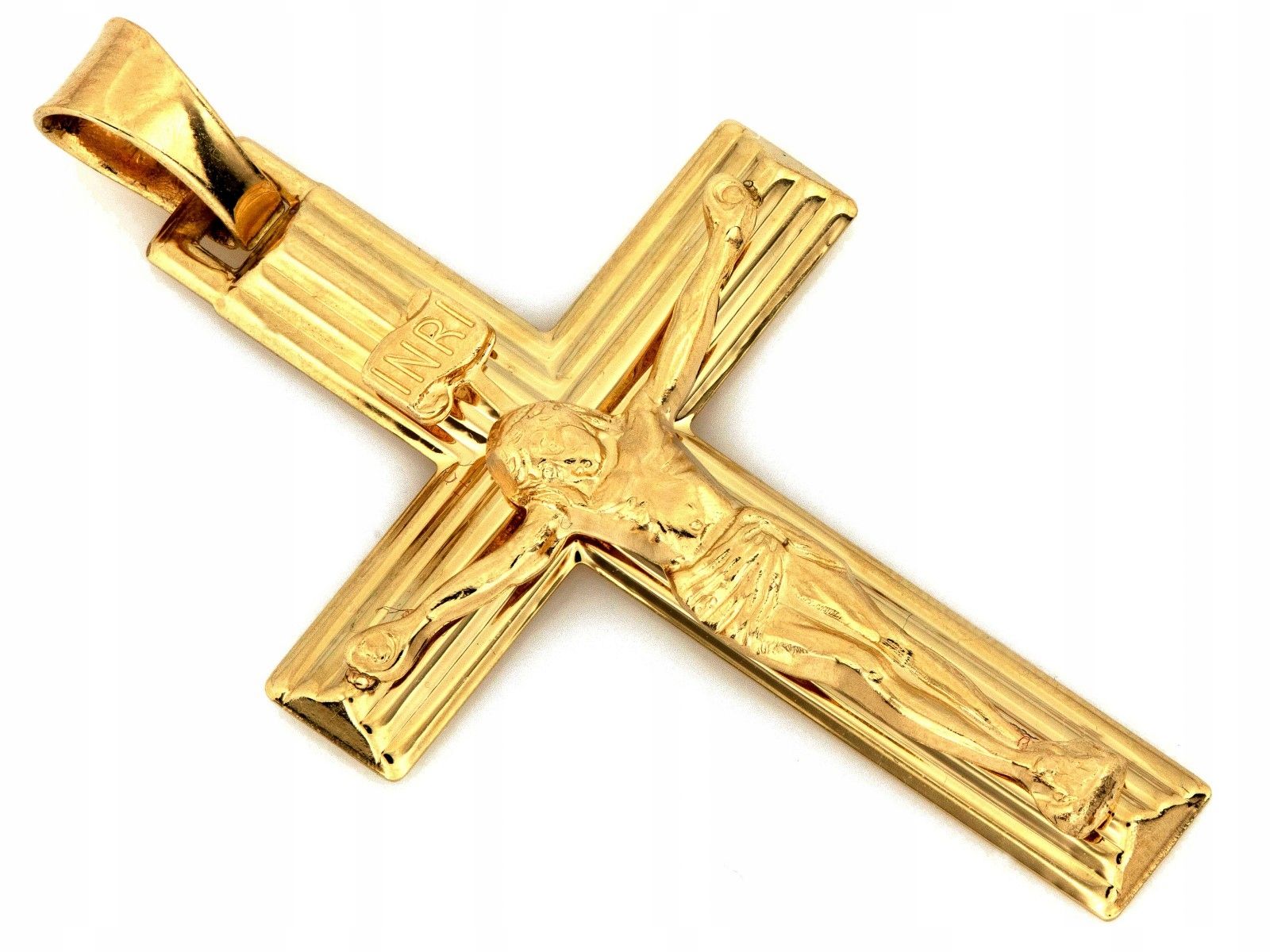 Prívesok elegantný zlatý 585 14k kríž bez kameňov váhy 1.48g za darček