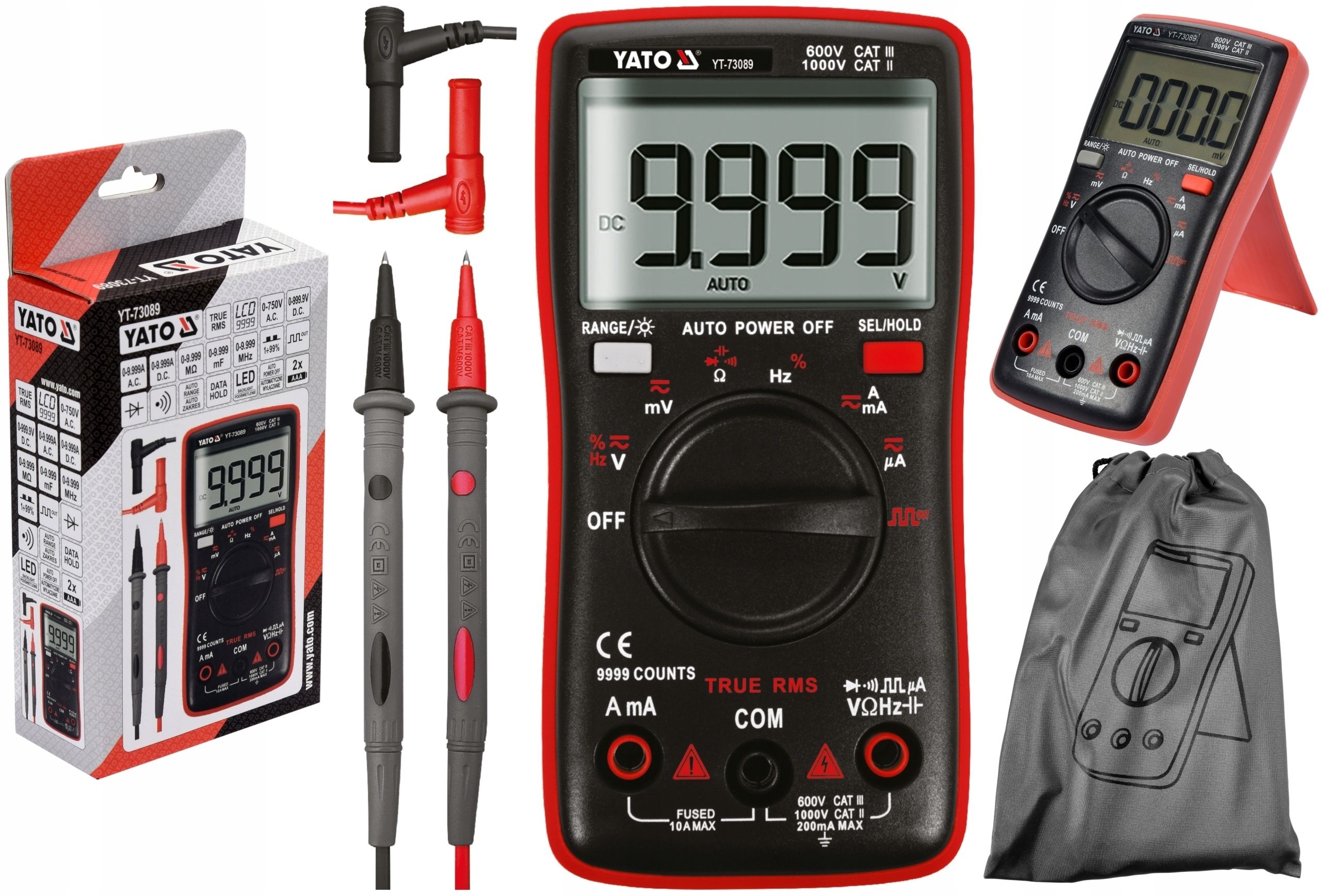  Yato digitální měřič true rms displej lcd automatický rozsah multimetr yt-73096