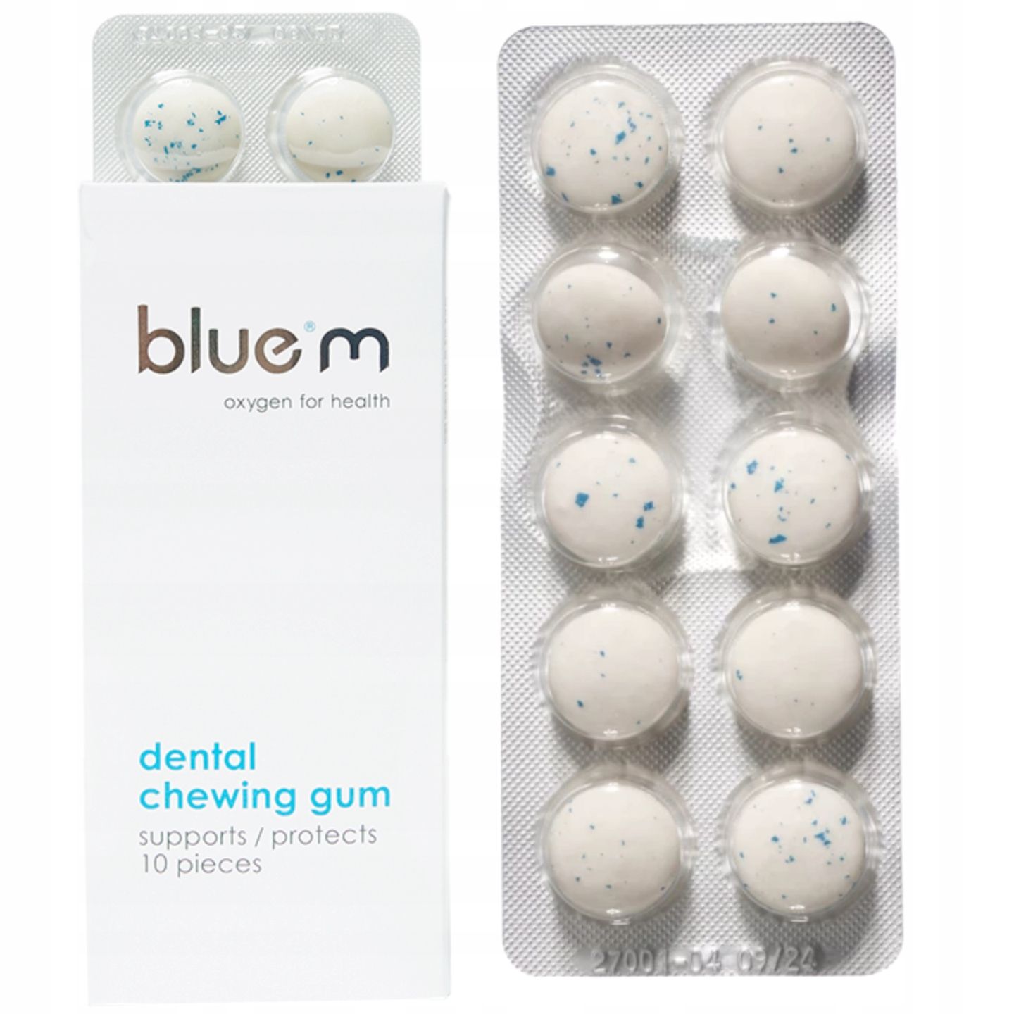  Bluem gummi zum kauen mit aktiv sauerstoff 20 pcs. antibakteriell minze ohne sls