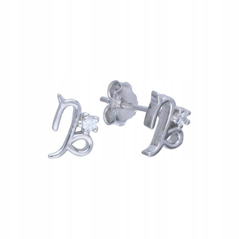  Earrings zodiac sign aries zircons pencil silver