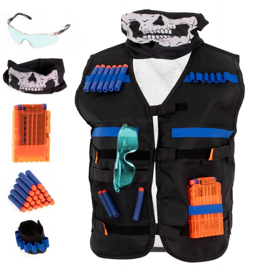  Pistole mit kugeln schaum x2 garnitur + mundschutz x2