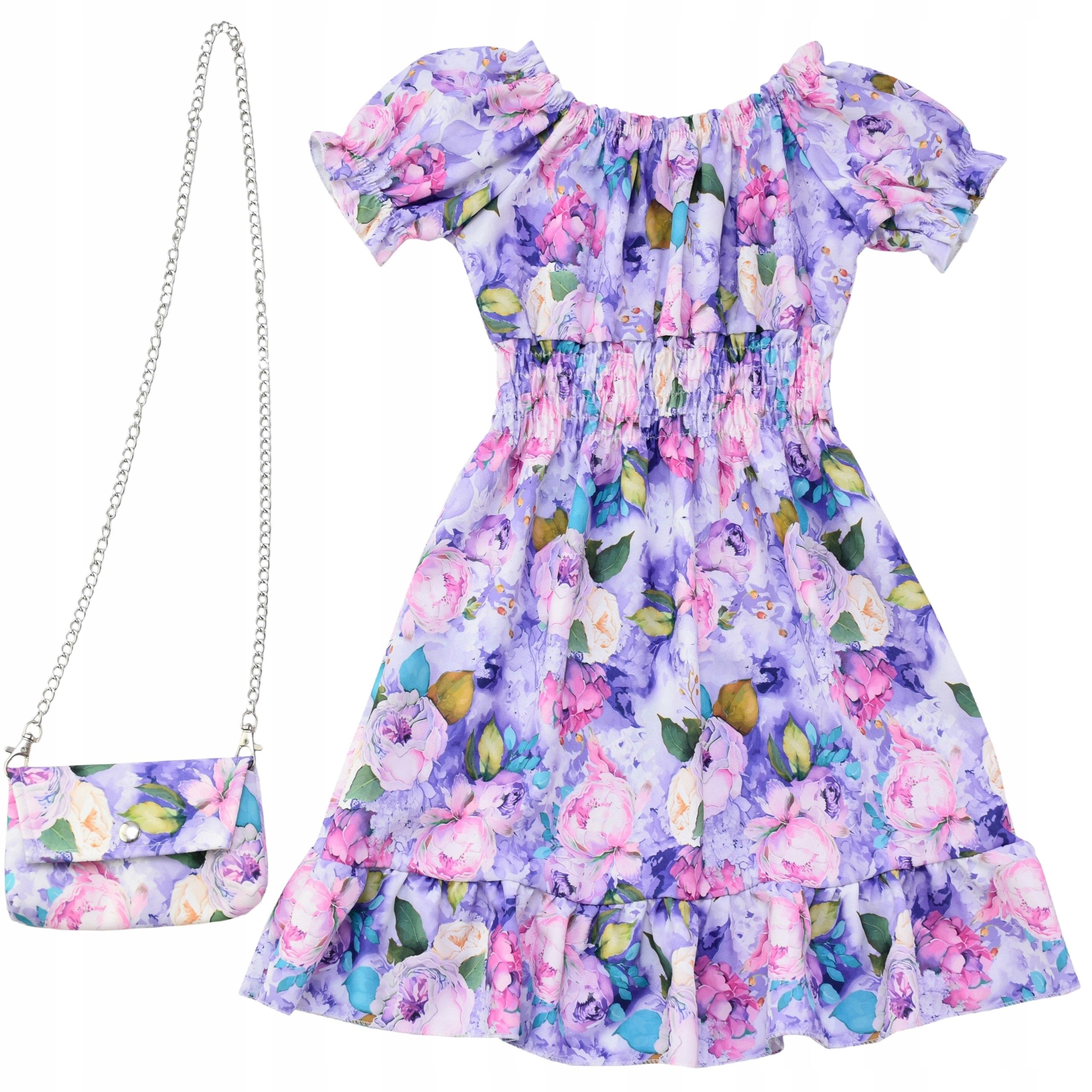  Kleid für mädchen weiß schmetterlinge handtasche jahr blumen muster für ein kind 6 y