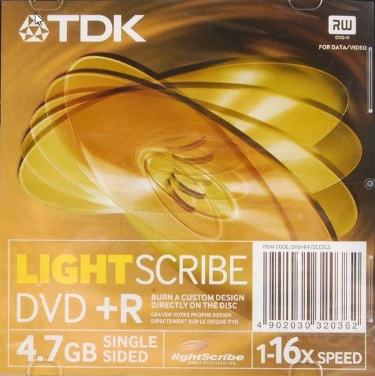  Tdk dvd+r lightscribe 1 pc.