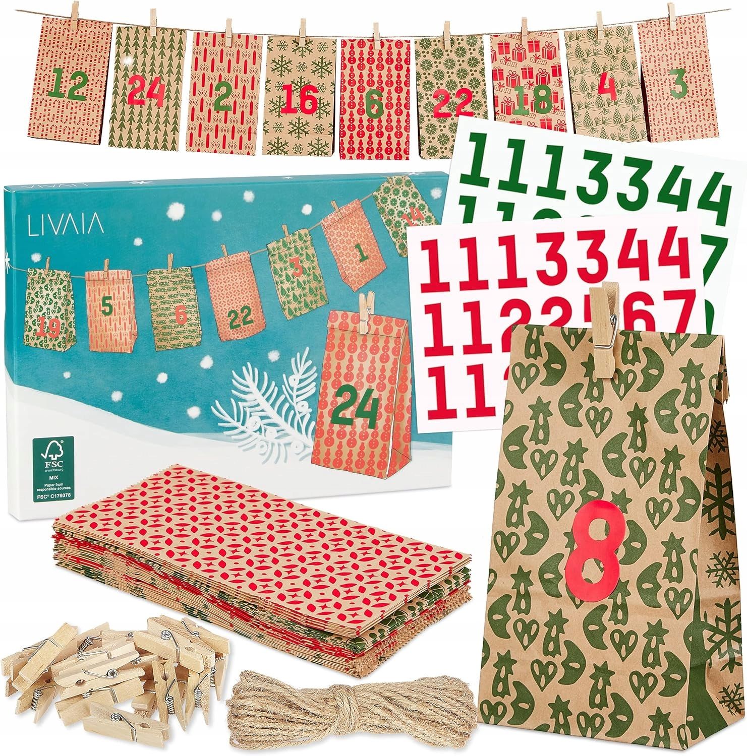  Advent calendar diy christmas eco ecological do it yourself set xxl