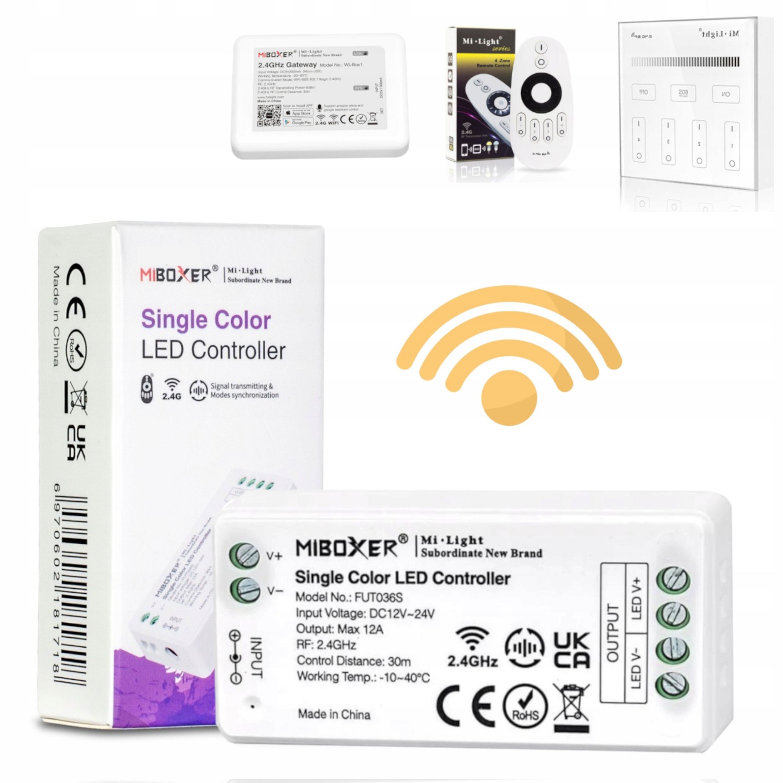  Komplektas 2x valdiklio smart home wifi led'ams mono arba cct + valdymo pultelis zonų