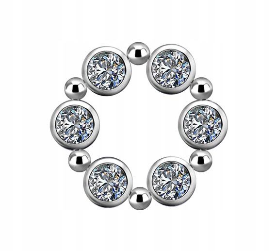  Titán charms - premium zircon striebro piercing