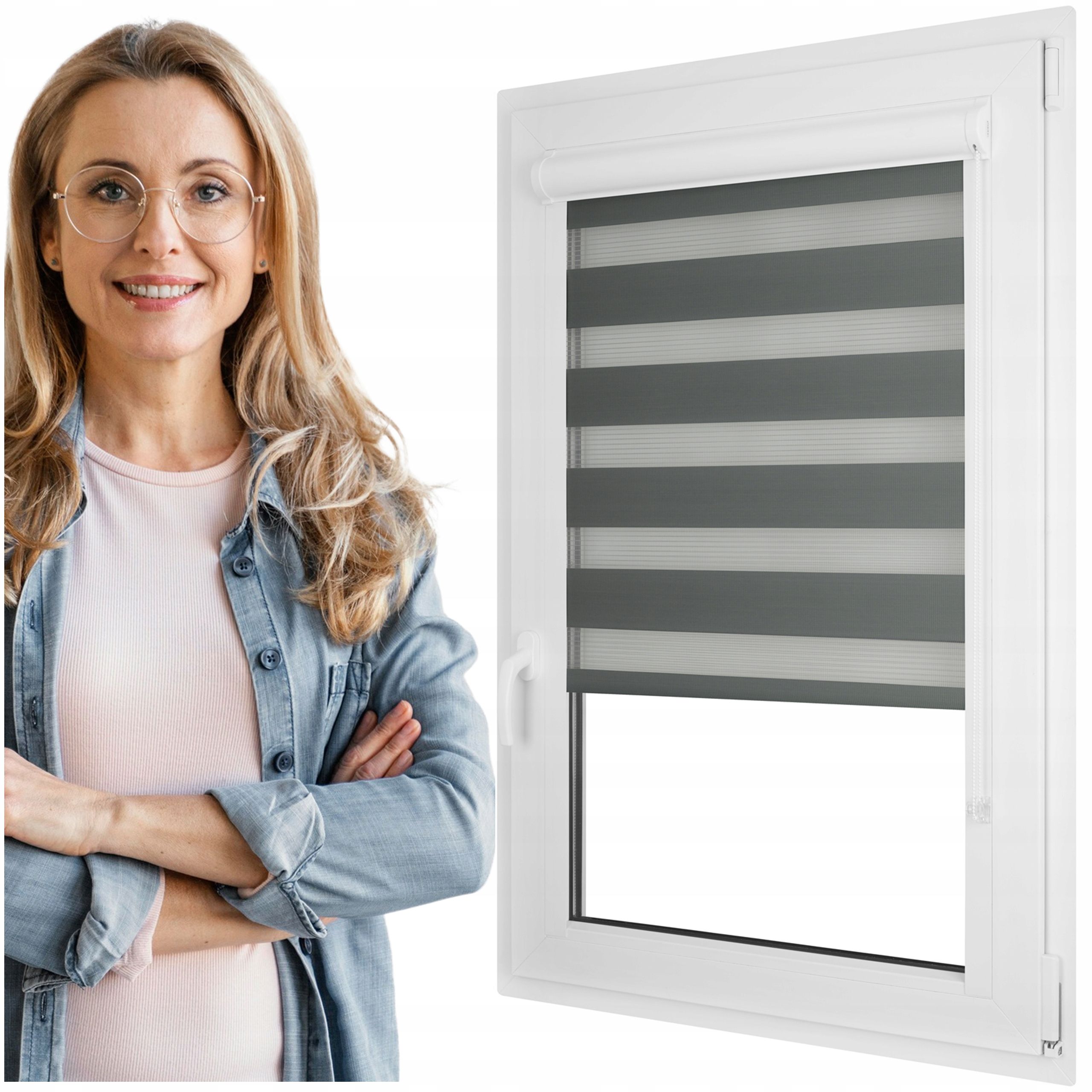  Roller blind day-night balcony according to measurements in the cassette alu according to measurements price for 2 cm