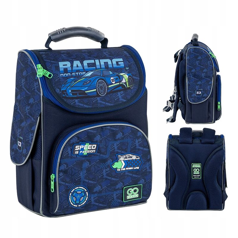  School backpack for boys black footballgopack