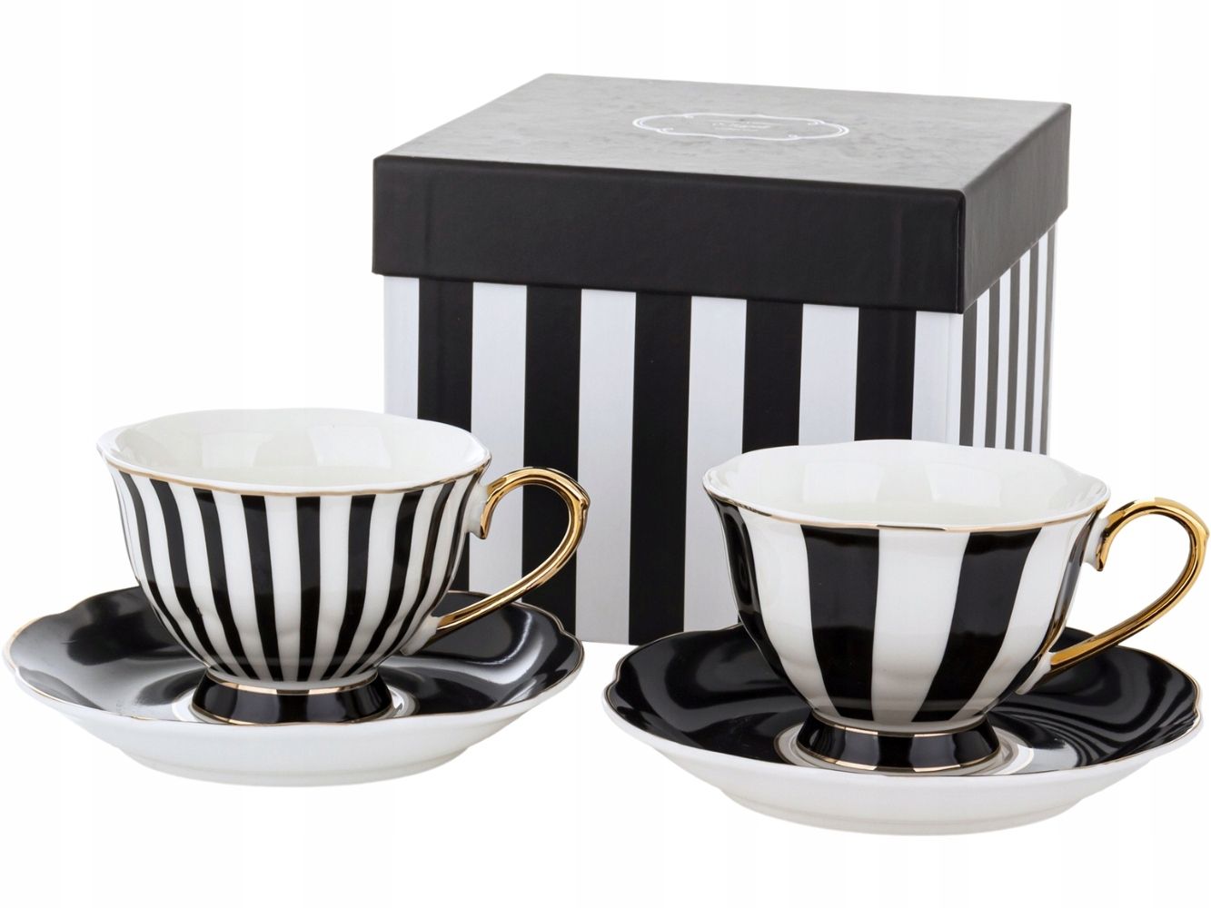  Du porcelianas puodeliai kavai ir arbatai 90 ml su lėkštutėmis kavai espresso - citrinos