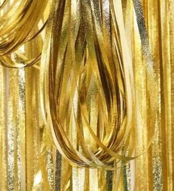  Závěs dekorativní zlatý závěs samolepící silvestr narozeniny karneval